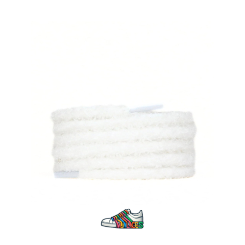 Lacet peluche rond blanc