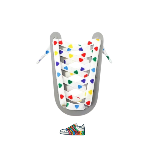 Lacet Plat Imprimé Cœur