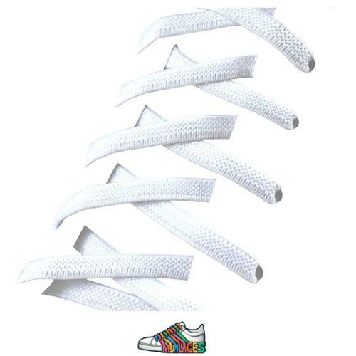 Lacets Élastiques Plats Blanc - Vue principale