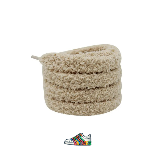 Lacets en peluche beige