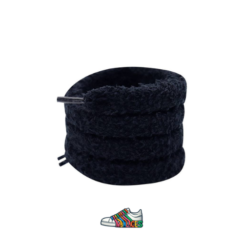 Lacets en Peluche Noir