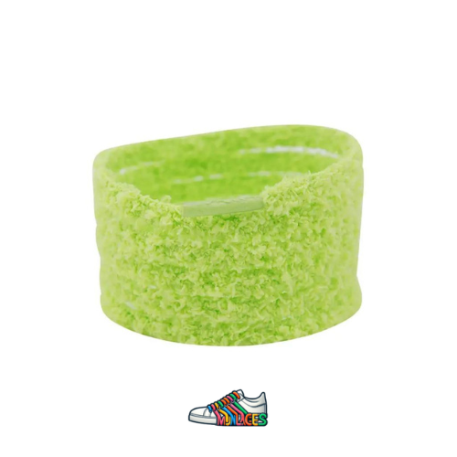 Lacets en peluche vert pomme