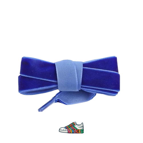 lacets en velours bleu