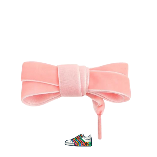 lacets en velours rose