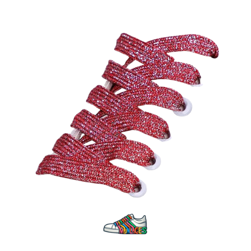 Lacets paillettes brillantes rouge - Vue principale