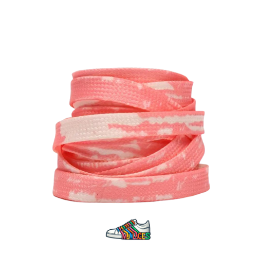 Lacets Plats en délave rose