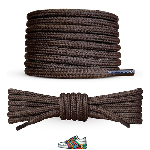 Lacets ronds & fin Marron Écorce