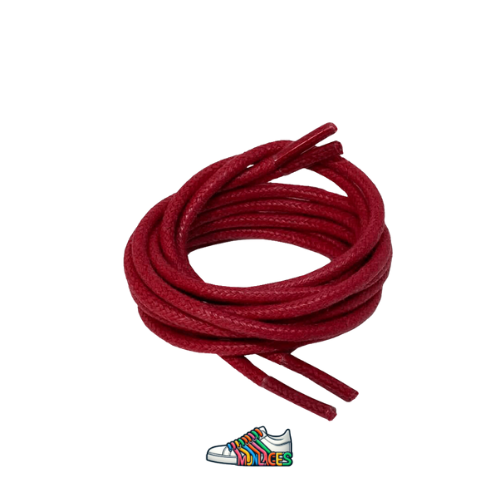 Lacets ronds fins cirés rouge