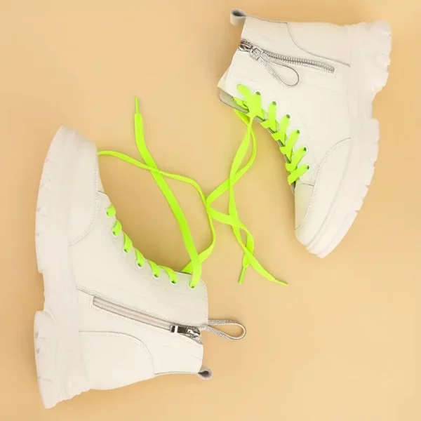 Lacets fluorescents vert chaussure